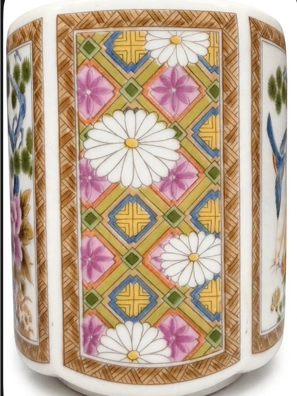 Vintage 70’s Japan porcelain octagon Birds Peonies Floral Andrea By Sadek Style